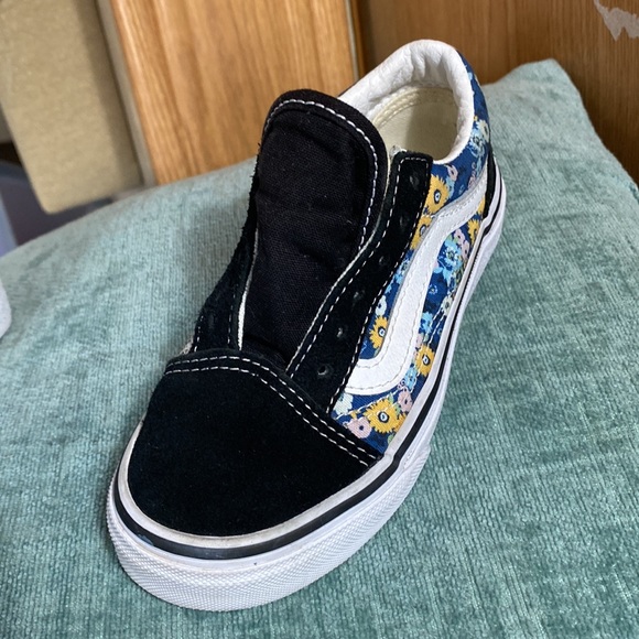 Vans Skate Shoes Floral Canvas Black Suede - Picture 5 of 11